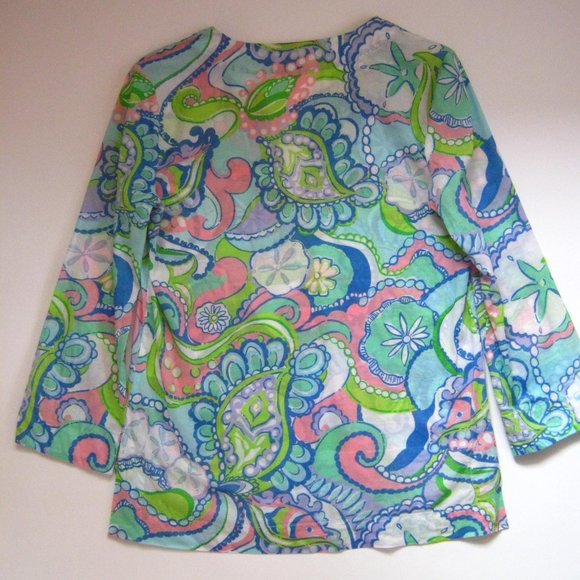 LILLY PULITZER "Amelia Island" Cotton Tunic Top - Picture 3 of 10